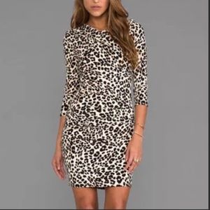 Juicy Couture animal print fitted ruched dress